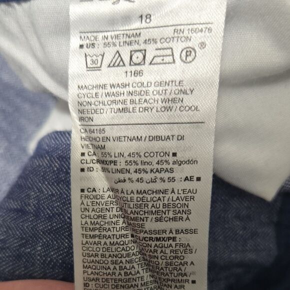 NWT Old Navy Blue 'Every Day' Linen Blend Shorts Mid-rise Relaxed Fit Size 18 - Picture 3 of 6